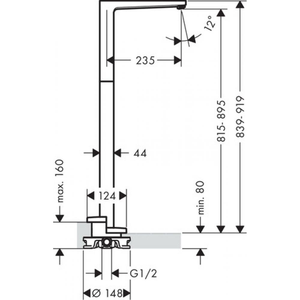 Photo Pour over the bath floor hansgrohe Metropol 32531000