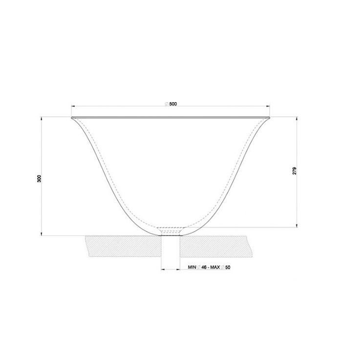 Photo Gessi Goccia sink 50 cm 39135#519 platinum