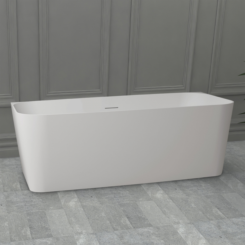 Photo Bath made of artificial stone Abber Stein 170x75 AS9617 white matte