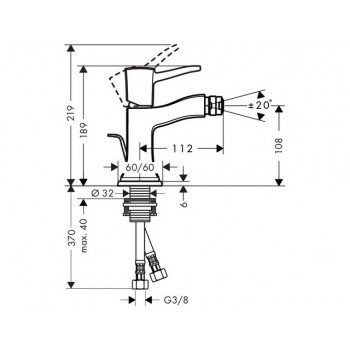 Photo Mixer for bidet hansgrohe METROPOL CLASSIC 31320090