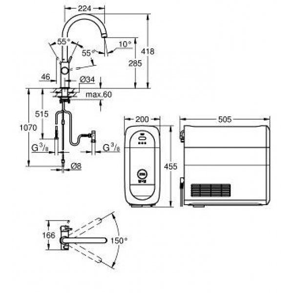 Photo Kitchen mixer Grohe blue home 31455000