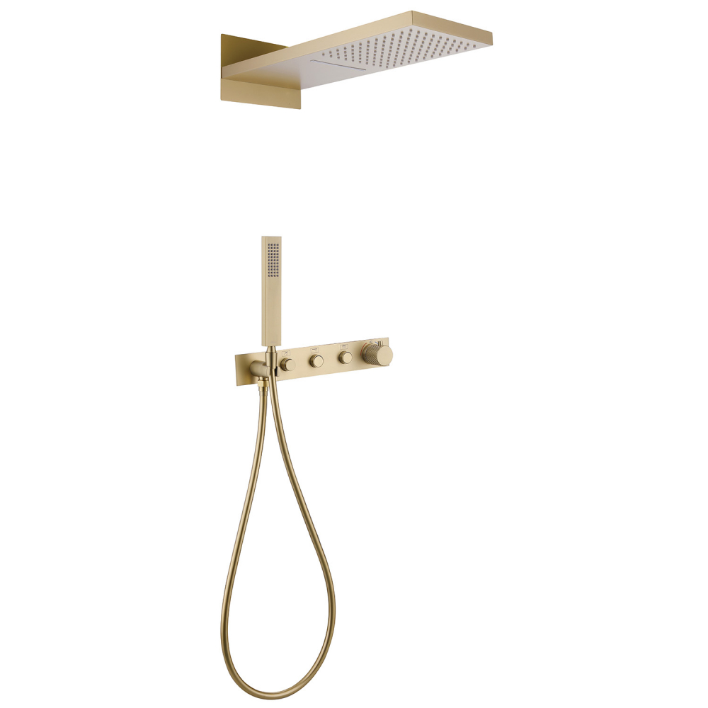 Photo Shower kit Abber Rund AF8752G gold matte