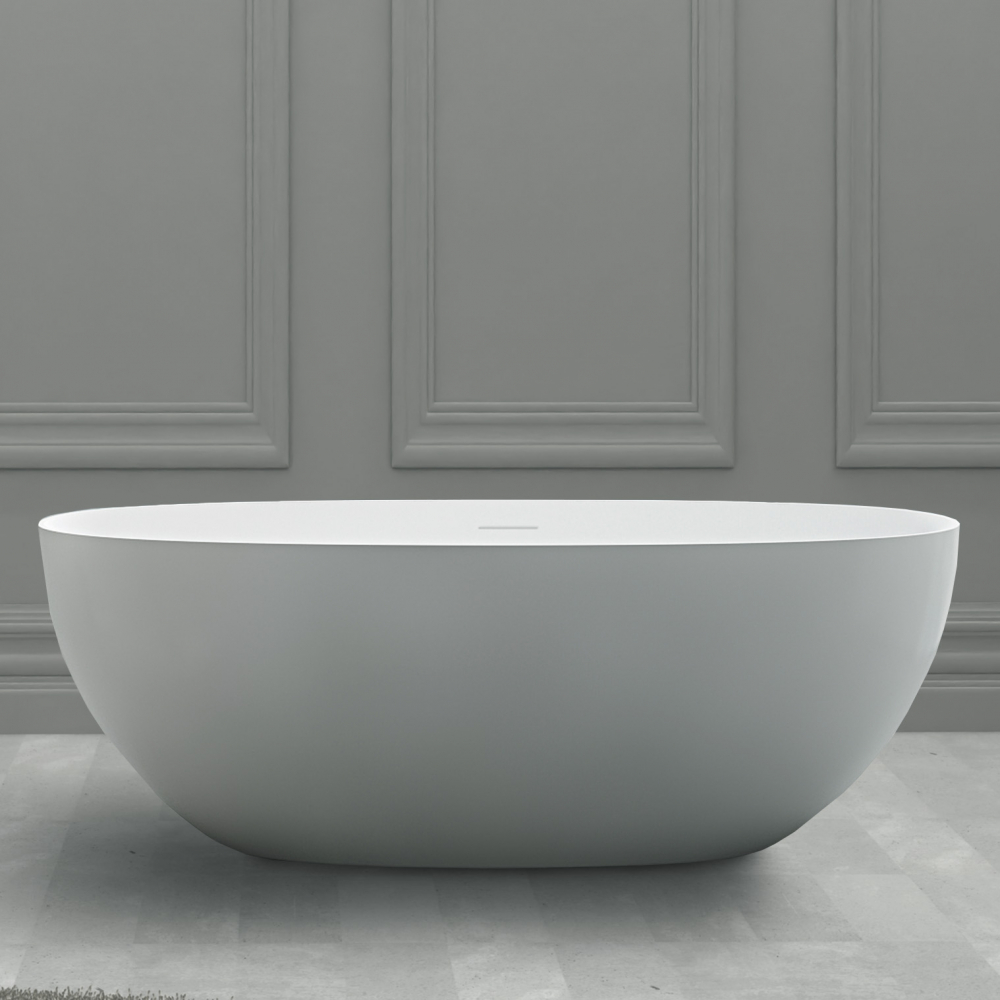 Photo Bath of artificial stone Abber Stein 150x72 AS9624-1.5 white matte