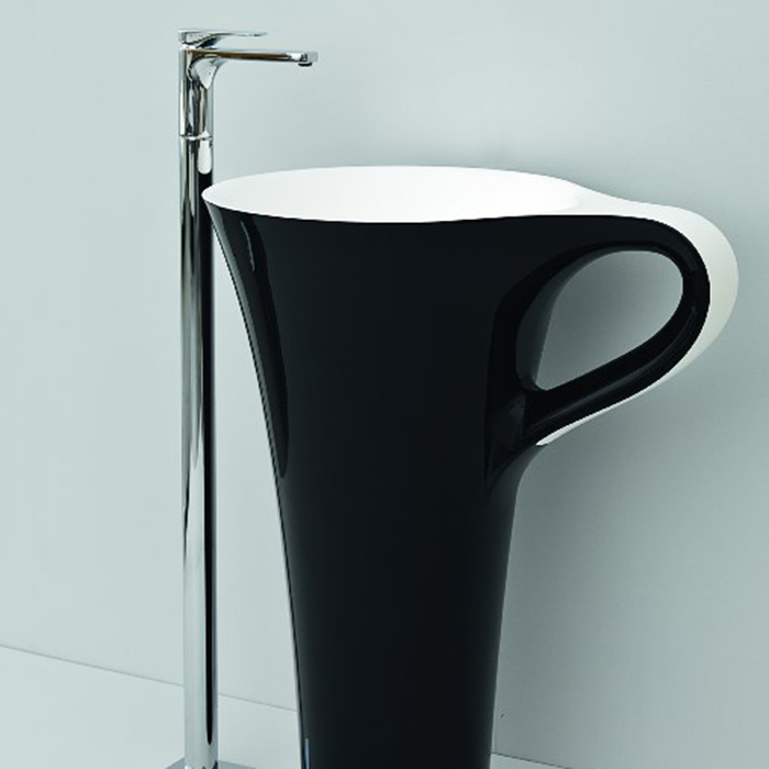 Photo Sink floor Artceram Cup OSL004 01 50 70x50x85 cm, white/black