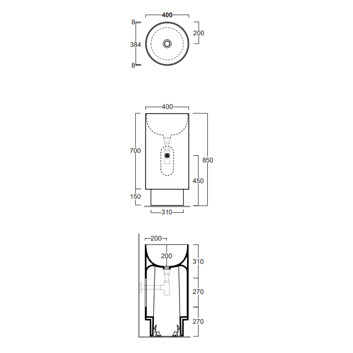 Photo Simas Po-Mo 40 PO07bi sink