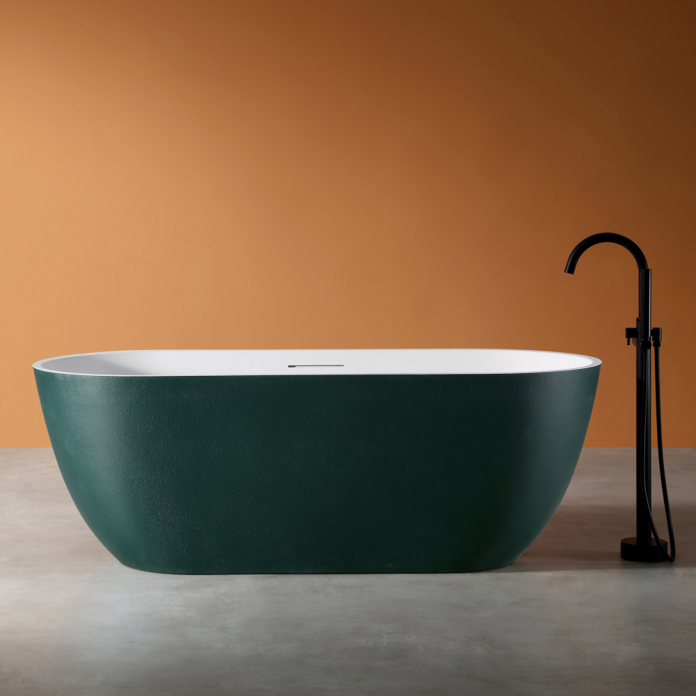 Photo Artificial stone bath Abber Frankfurt 170x75 AM9941MBG dark green matte