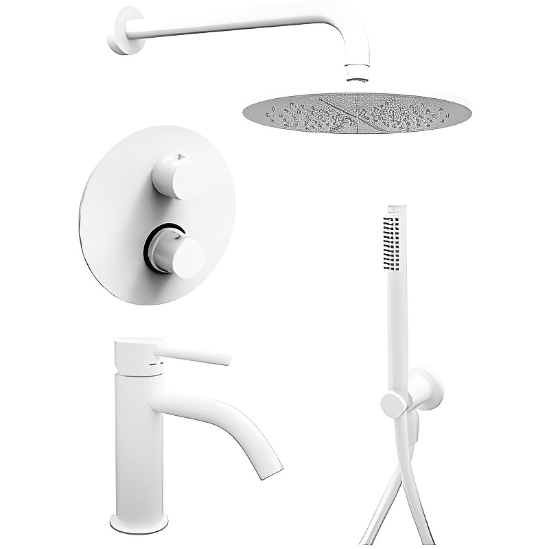 Photo Paffoni Light KITLIQ018BO071 mixer kit, white matte