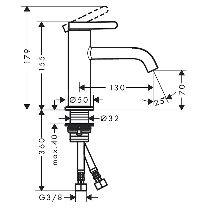 Photo Axor One sink mixer 48001140 grinded bronze