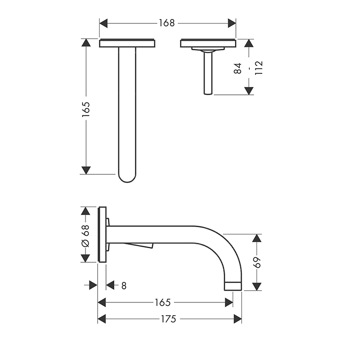 Photo Axor Uno 38113340 grinding black chrome sink mixer