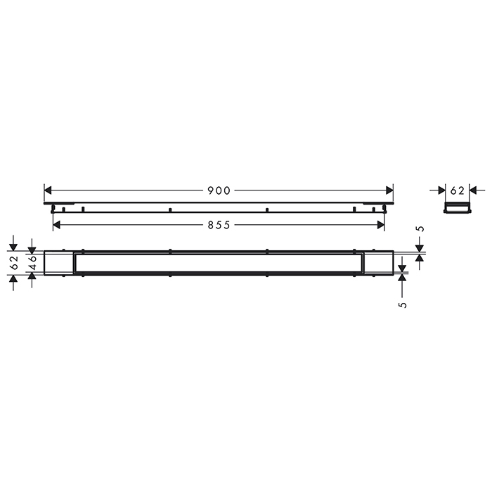 Photo Grille for the ladder Hansgrohe Raindrain 56216670 black matte