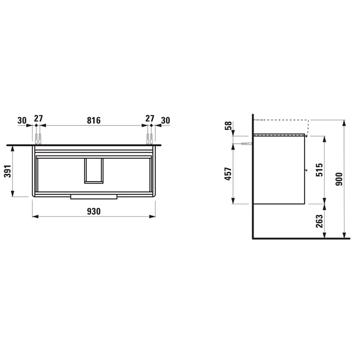 Photo Laufen Base sink cabinet 93 4.0241.2.110.261.1 white