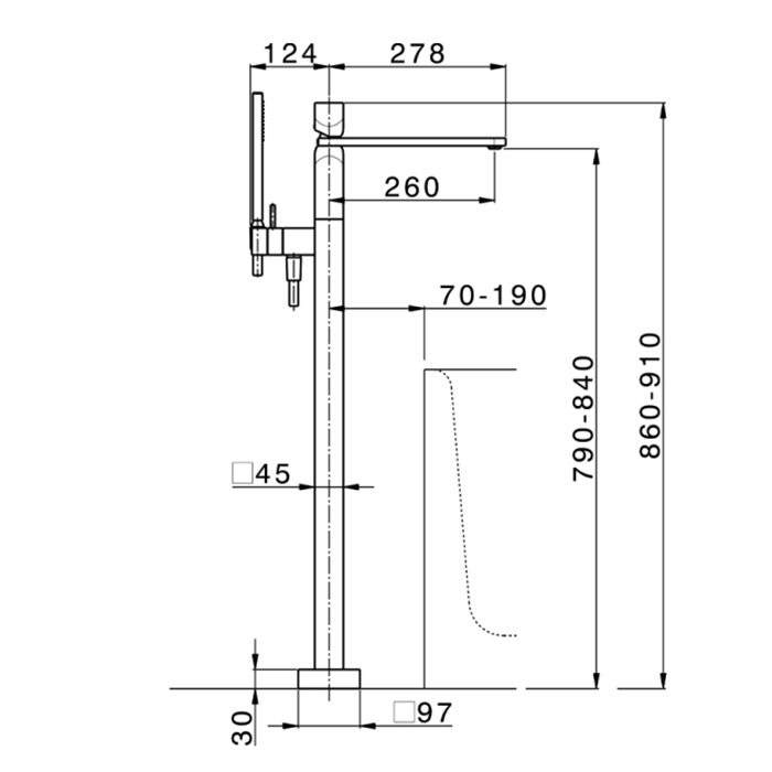 Photo Bath mixer Cisal Hi-Rise RI01420421