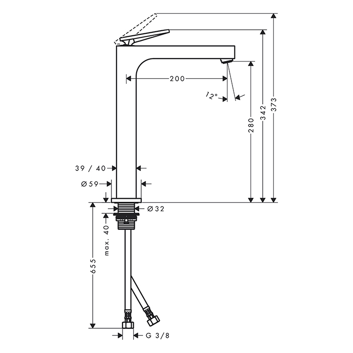 Photo Axor Citterio 39021340 grinding black chrome sink mixer