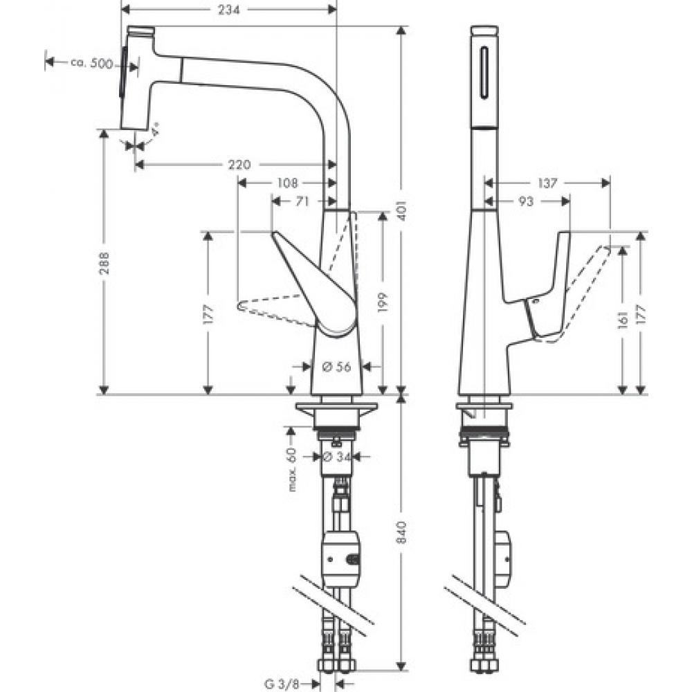 Photo Kitchen mixer hansgrohe Talis Select M51 72823000 with exhaust shower