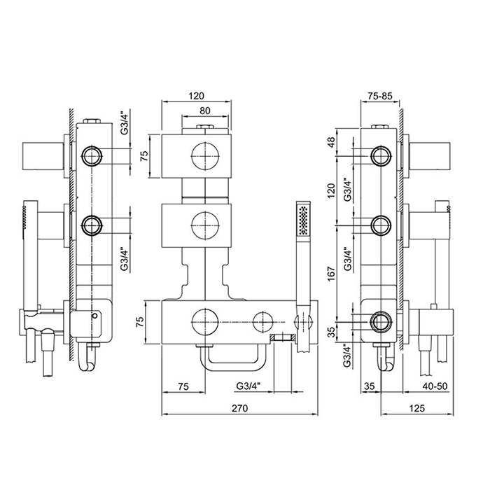 Photo Fantini Milano shower thermostat 31 02 4713B