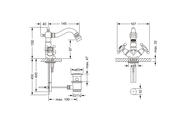 Photo Mixer for bidet JORGER DELPHI 109.10.100.000