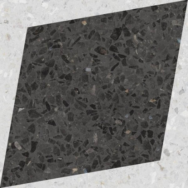 Photo DROPS NATURAL RHOMBUS DECOR GRAPHITE (108807) 18.5x18.5 by WOW