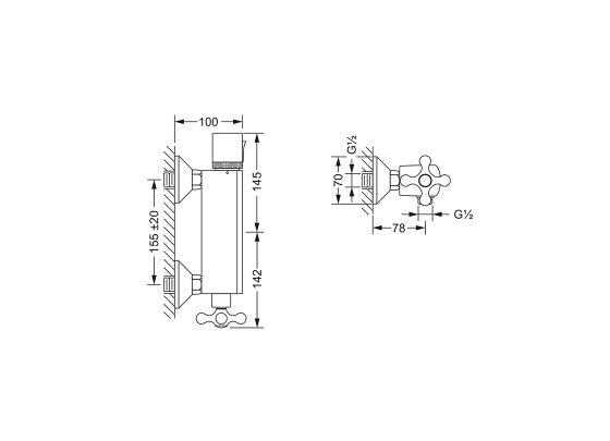 Photo Shower mixer JORGER RAMSES 611.20.250.000
