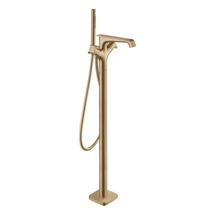 Photo Floor thermostatic bath mixer Axor Citterio E 36416140 with shower set grinded bronze
