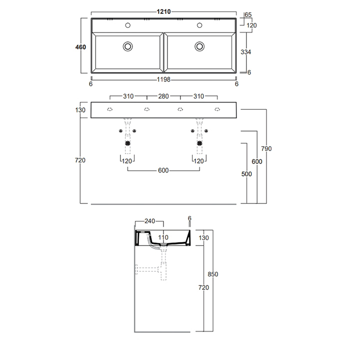 Photo Simas Agile 120 AG121D nero matt*2 double, black matte sink