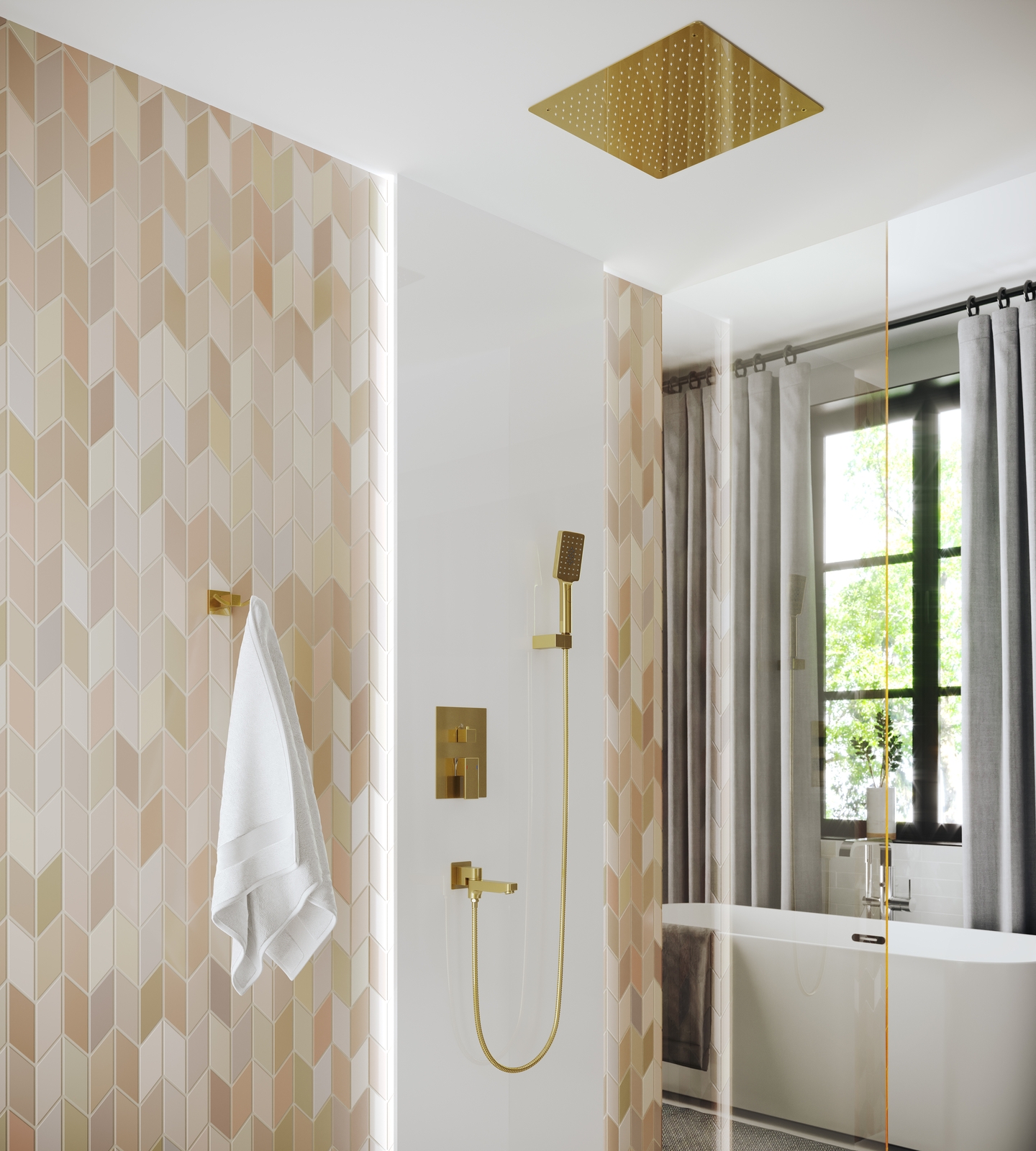 Photo Shower kit Timo Selene SX-2039/17SM gold matte