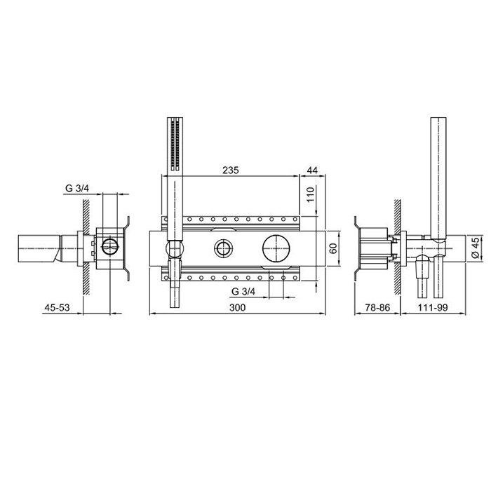 Photo Fantini Milano shower mixer 31 93 3084B steel