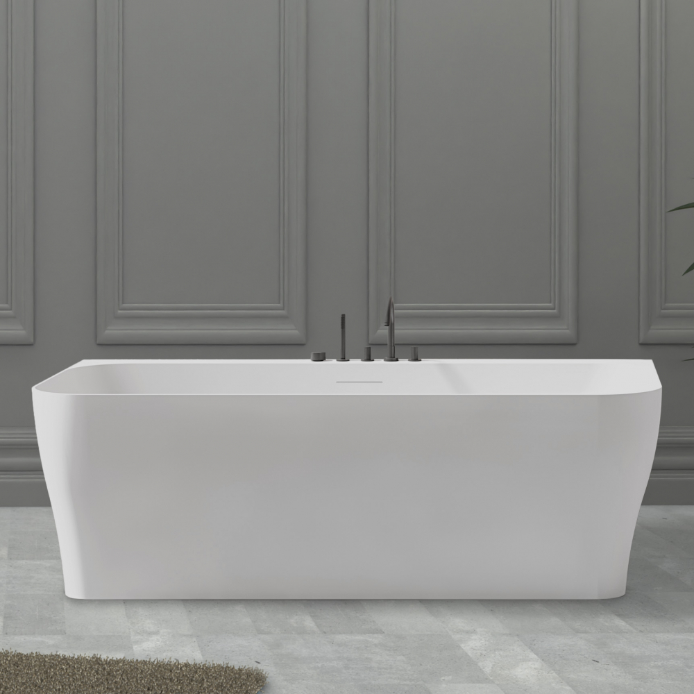 Photo Bath of artificial stone Abber Stein 170x80 AS9616 white matte