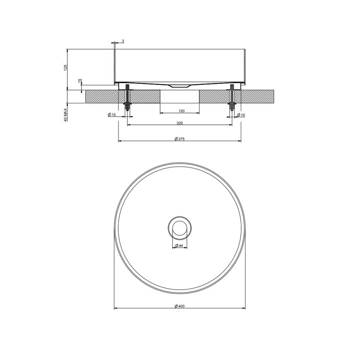 Photo Gessi sink 316 40 cm 54601#299 black matte