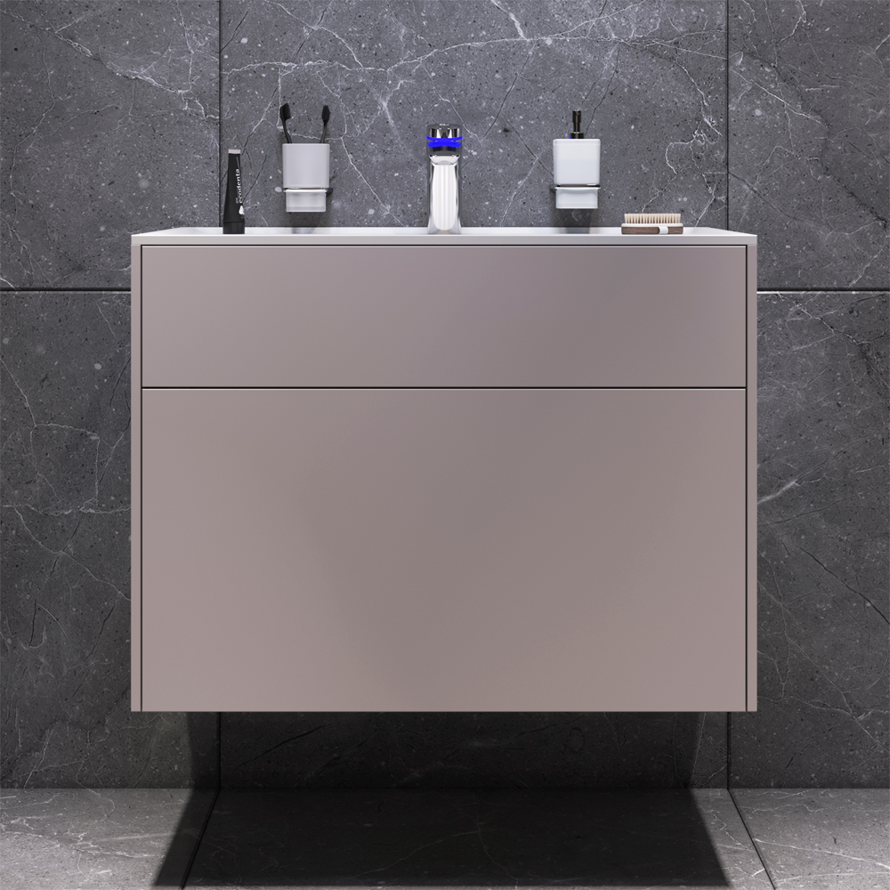 Photo The cabinet under the sink AM.PM Inspire V2.0 M50AFHX0803EGM 80 cm gray matte