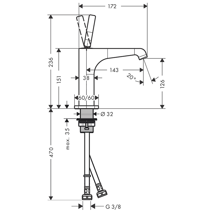 Photo Axor Citterio E 36101140 grinded bronze sink mixer