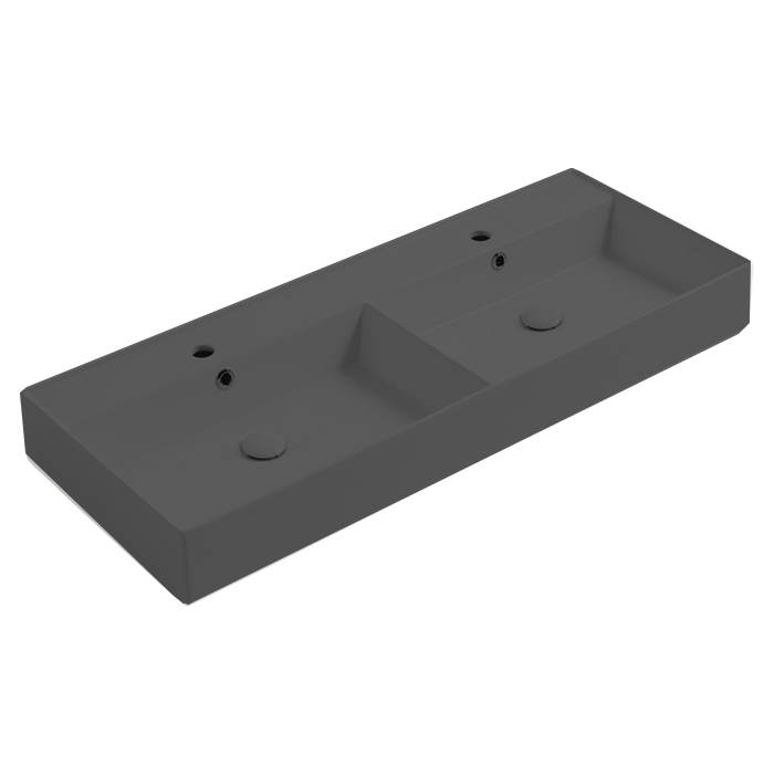 Photo Simas Agile 120 AG121D nero matt*2 double, black matte sink