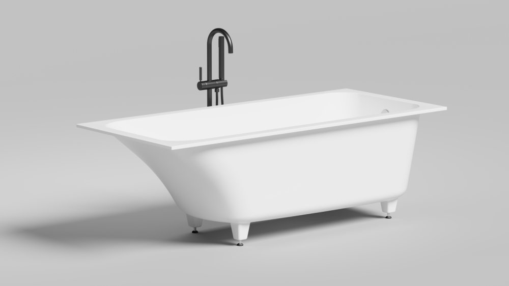 Photo Salini Orlanda cast marble bath 170x75 102027M matte white