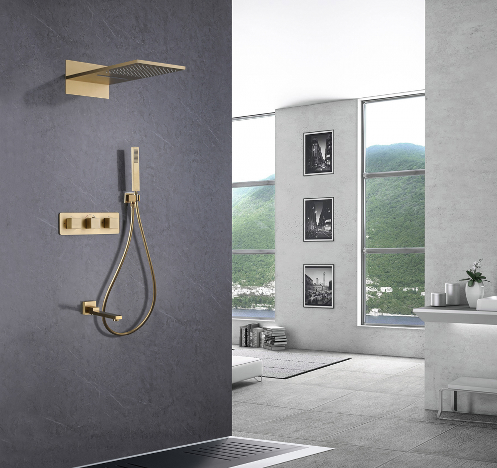 Photo Shower kit Abber Daheim AF8253G gold matte