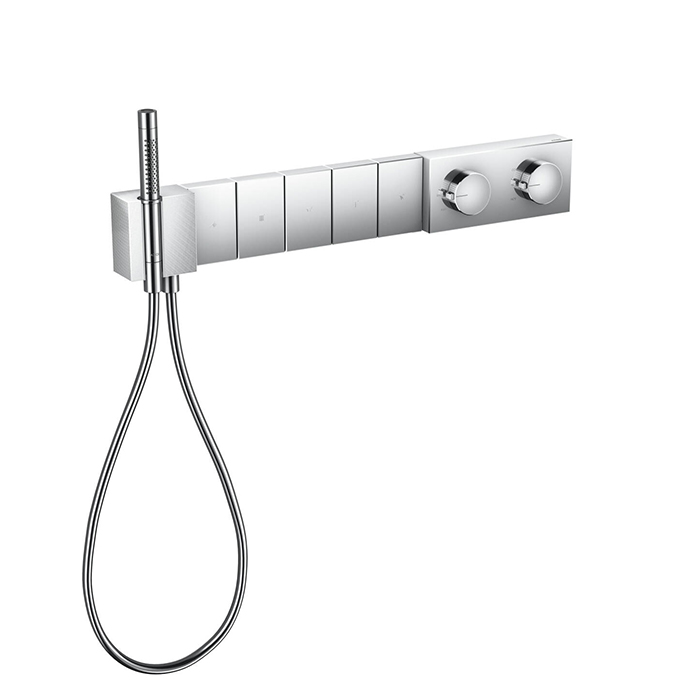 Photo Thermostatic shower mixer Axor Edge 46731000 with shower set