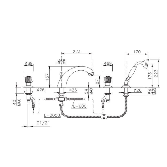 Photo Bath mixer Nicolazzi Onice 2104GO09O Gold