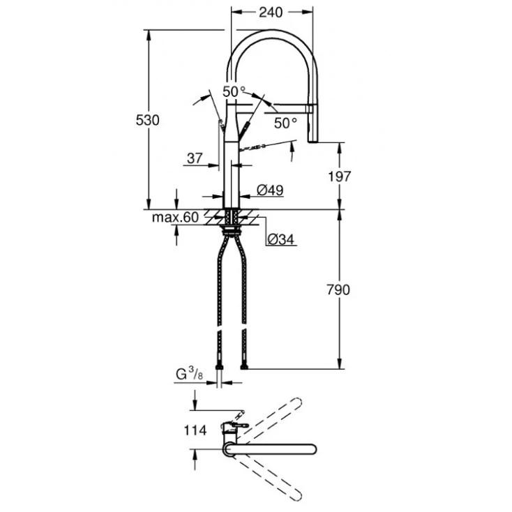 Photo Kitchen mixer Grohe Essence 30294A00 dark graphite