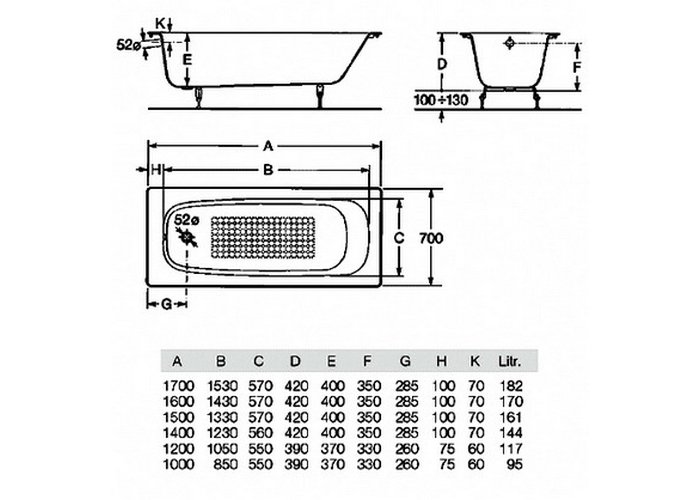 Photo Roca Continental 150x70 21291300R (212913001)
