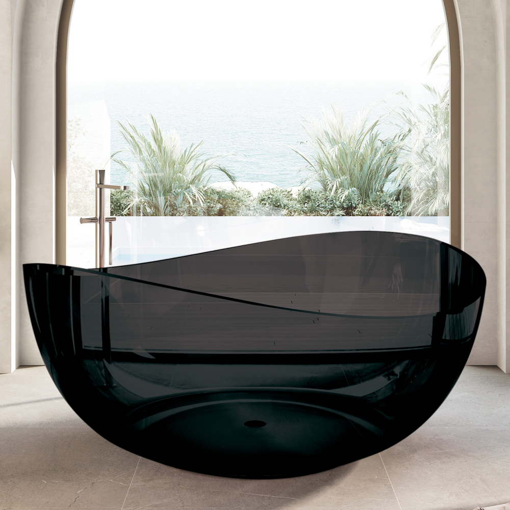 Photo Transparent bath Abber Kristall 150x150 AT9705Onyx onyx
