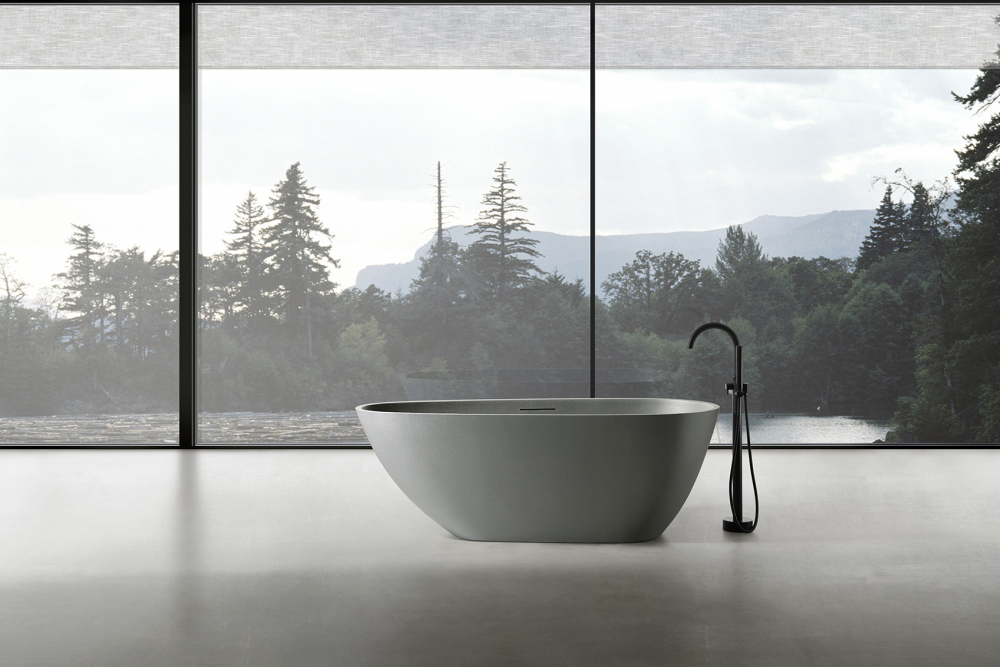 Photo Bath of artificial stone Abber Dortmund 170x75 AM9911MLG light gray matte