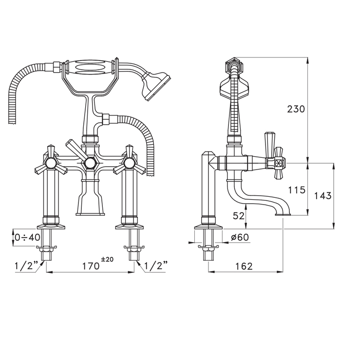 Photo Bath mixer Stella Eccelsa EC 02207 AU00 gold