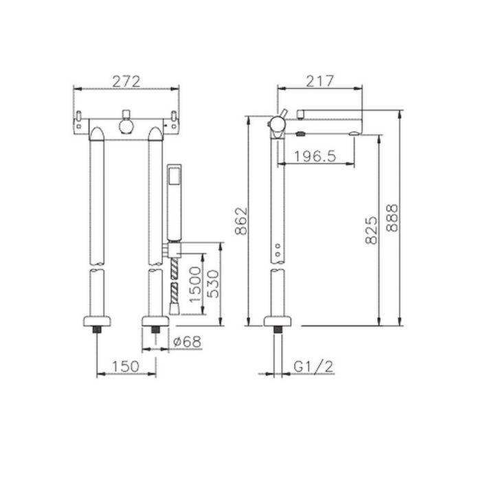 Photo Bath mixer Huber Kiruna KRT3901021