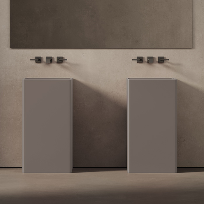 Photo DEA DESIGN Pedestal Basin 45 DD2017 450 6 grey brown