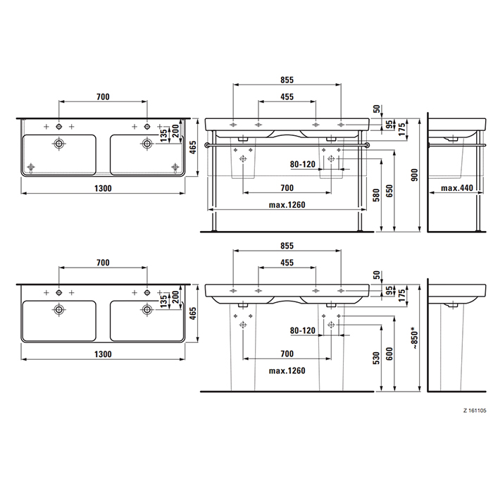 Photo Laufen Pro S 130 8.1496.8.000 sink. 104. 1st