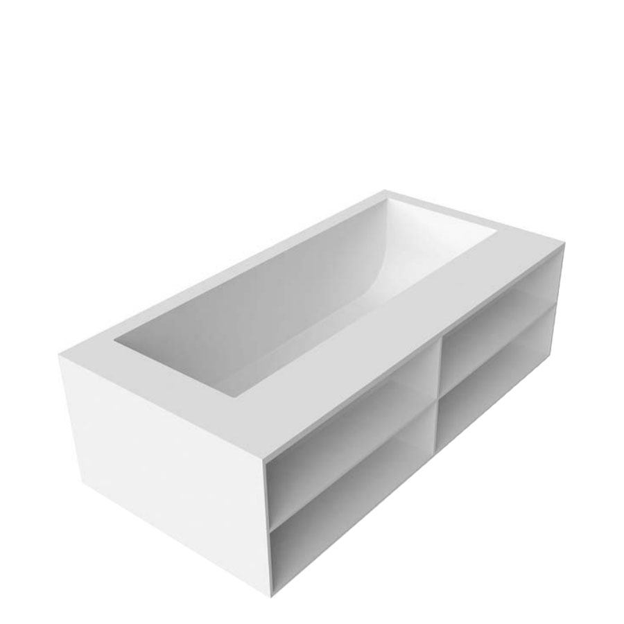 Photo freestanding bath Antonio Lupi BIBLIO 63 190x100 with side panels