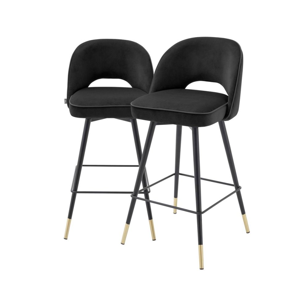 Photo Set of two half-bar Cliff chairs (black)