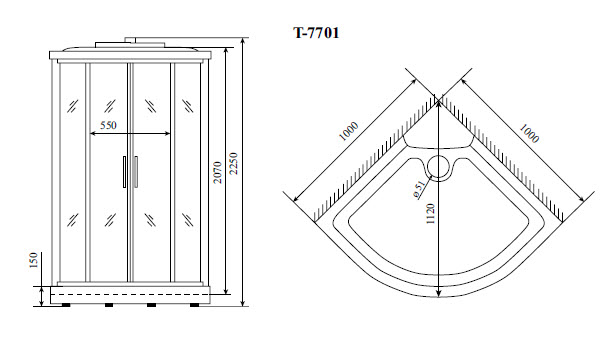 Photo Shower cabin Timo Lux T-7701 NEW