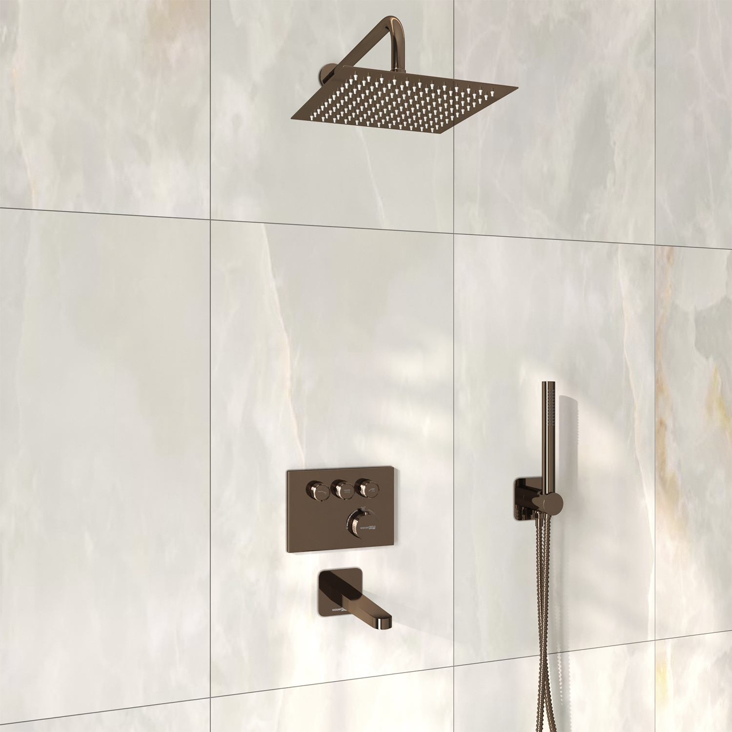 Photo WasserKRAFT Asphe A7758.338.329.290.292.291.311 Thermo with rose gold thermostat