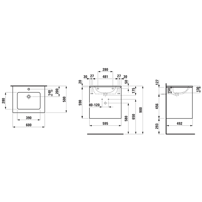 Photo Laufen Pro 60 sink cabinet 8.6496.0.260.104.1 white