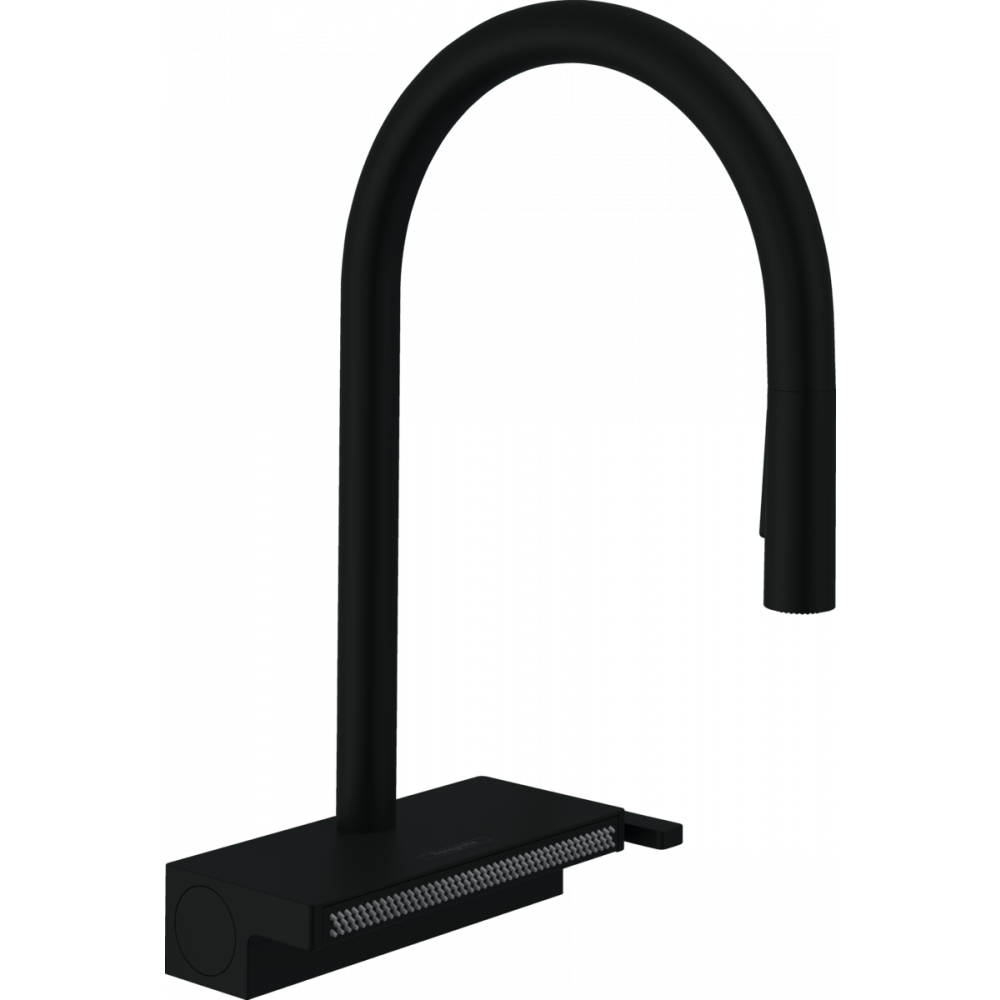 Photo Kitchen mixer hansgrohe Aquno Select M81, 170, 3jet, sBox 73831670 with hood shower, matte black