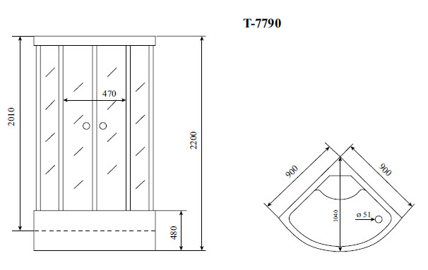 Photo Shower cabin Timo Lux T-7790